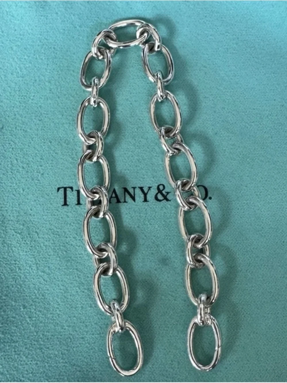 Tiffany & Co Italy 925 Sterling Oval Link 7.5” Clasp Ends - Picture 6 of 12